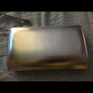 Silver Clutch w/ Detachable Strap